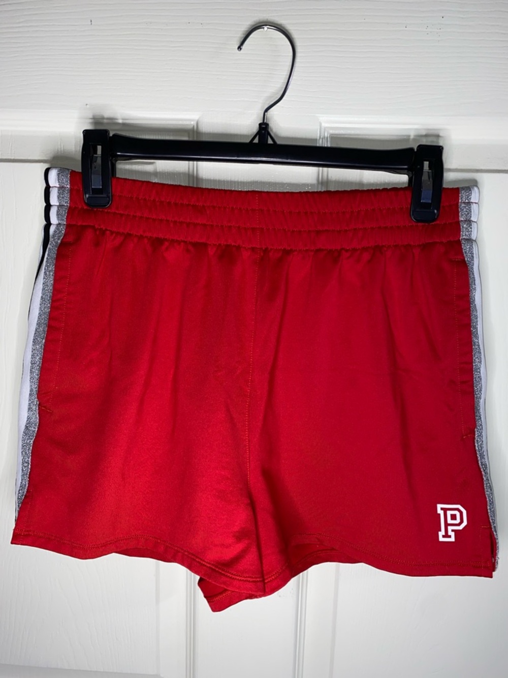 PINK Victoria's Secret Red Athletic Track Shorts with P Logo